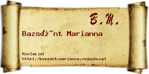 Bazsánt Marianna névjegykártya